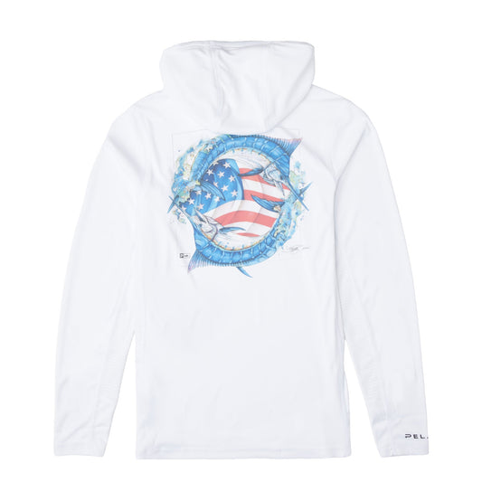 Pelagic Youth Hooded Fishing Shirt - Youth Vaportek Goione American Marlin