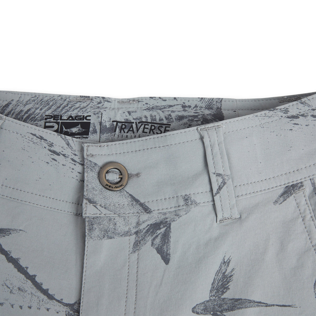 Pelagic Youth Hybrid Shorts - Youth Traverse Gyotaku